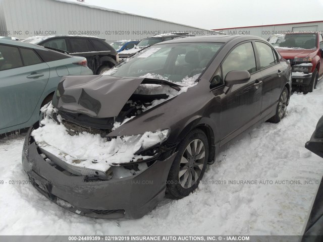 19XFA16909E007408 - 2009 HONDA CIVIC EXL ნაცრისფერი ფოტო 2