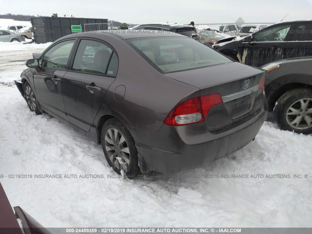 19XFA16909E007408 - 2009 HONDA CIVIC EXL ნაცრისფერი ფოტო 3