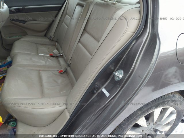 19XFA16909E007408 - 2009 HONDA CIVIC EXL ნაცრისფერი ფოტო 8
