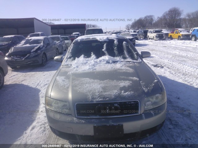 WAULC68E52A306662 - 2002 AUDI A4 1.8T QUATTRO TAN photo 6