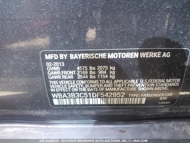 WBA3A5G59CNP15839 - 2012 BMW 328 I GRAY photo 9