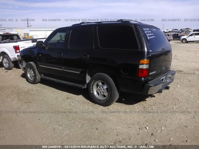 1GNEK13T95R264629 - 2005 CHEVROLET TAHOE K1500 BLACK photo 3