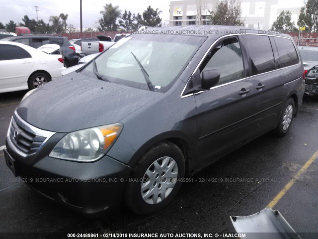 5FNRL3H29AB100560 - 2010 HONDA ODYSSEY LX GRAY photo 2