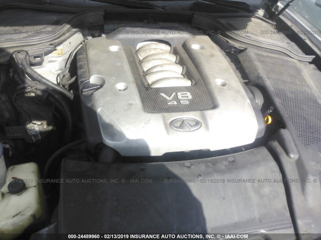 JNKBY01E27M401188 - 2007 INFINITI M45 SPORT SILVER photo 10