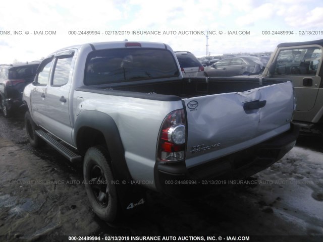 5TELU4EN1AZ717103 - 2010 TOYOTA TACOMA DOUBLE CAB SILVER photo 3