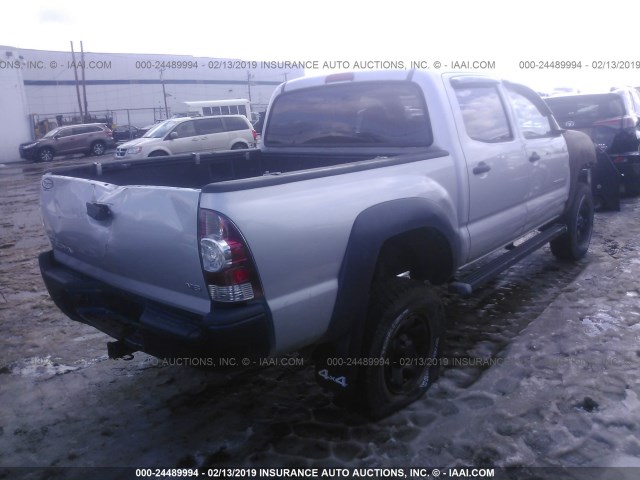 5TELU4EN1AZ717103 - 2010 TOYOTA TACOMA DOUBLE CAB SILVER photo 4