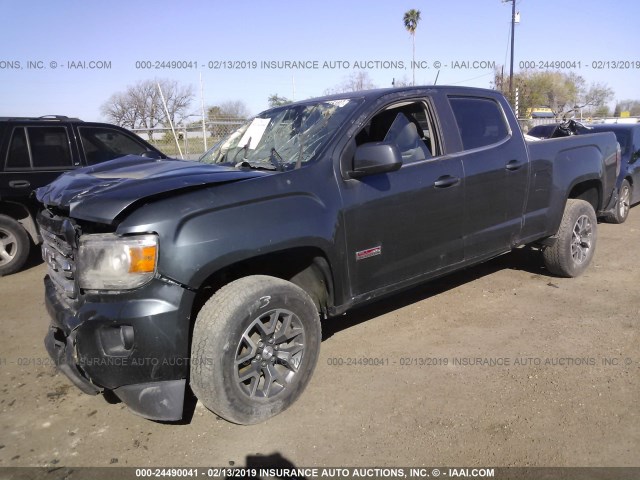 1GTG6BE39F1120653 - 2015 GMC CANYON SLE GRAY photo 2