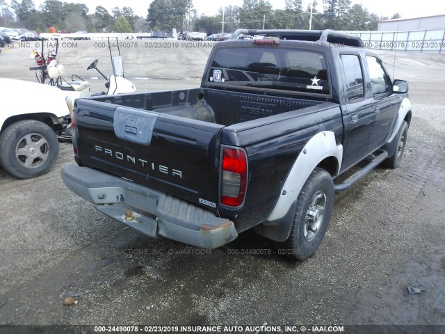 1N6ED27T51C402910 - 2001 NISSAN FRONTIER CREW CAB XE/CREW CAB SE BLACK photo 4