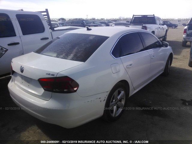 1VWBS7A34EC046678 - 2014 VOLKSWAGEN PASSAT SE WHITE photo 4