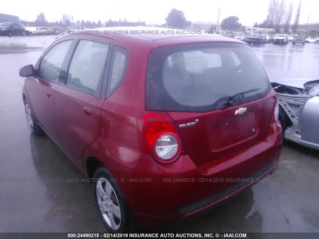 KL1TD6DE5BB125794 - 2011 CHEVROLET AVEO LS/LT Կարմիր լուսանկար 3