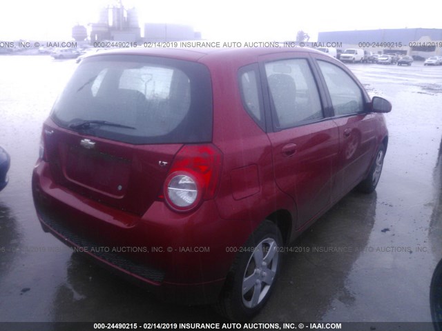 KL1TD6DE5BB125794 - 2011 CHEVROLET AVEO LS/LT Կարմիր լուսանկար 4