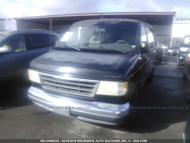 1FMEE11H4NHB52580 - 1992 FORD ECONOLINE E150 BLACK photo 2