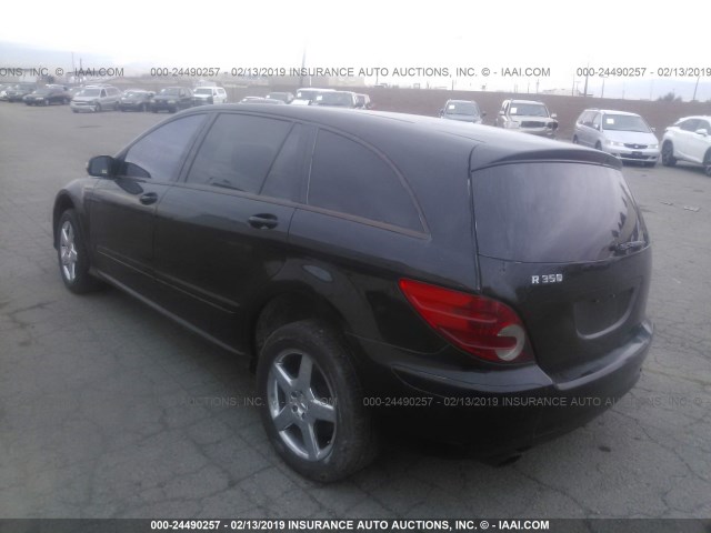 4JGCB65E66A009671 - 2006 MERCEDES-BENZ R 350 BLACK photo 3