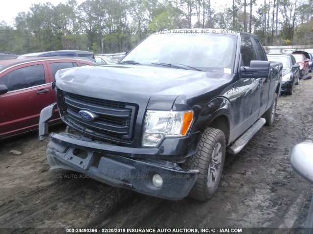 1FTFX1CF1DFC32623 - 2013 FORD F150 SUPER CAB BLACK photo 2