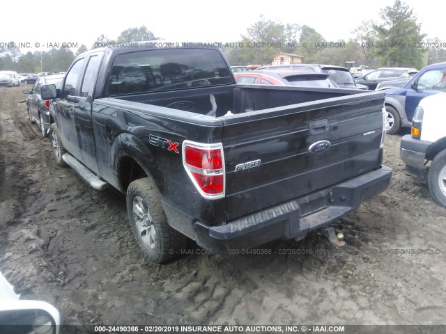 1FTFX1CF1DFC32623 - 2013 FORD F150 SUPER CAB BLACK photo 3