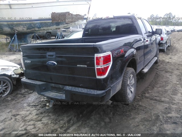 1FTFX1CF1DFC32623 - 2013 FORD F150 SUPER CAB BLACK photo 4