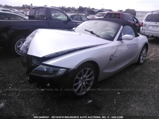 4USBU33587LW71862 - 2007 BMW Z4 3.0 SILVER photo 2