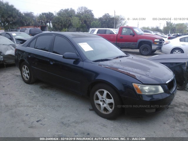 5NPEU46F46H100448 - 2006 HYUNDAI SONATA GLS/LX BLUE photo 1