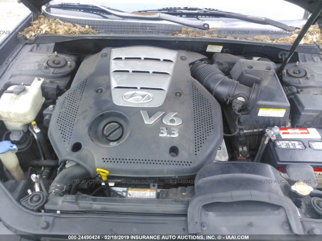 5NPEU46F46H100448 - 2006 HYUNDAI SONATA GLS/LX BLUE photo 10