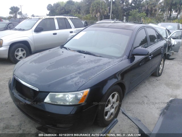 5NPEU46F46H100448 - 2006 HYUNDAI SONATA GLS/LX BLUE photo 2