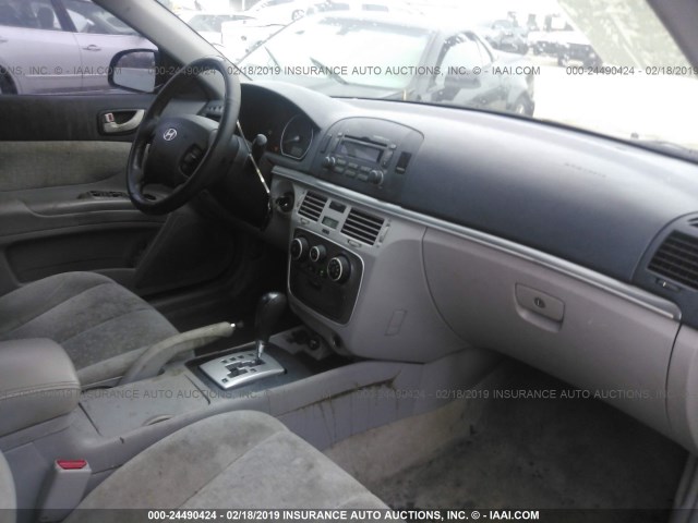 5NPEU46F46H100448 - 2006 HYUNDAI SONATA GLS/LX BLUE photo 5