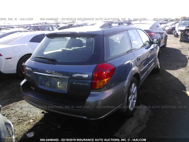 4S4BP61C167357666 - 2006 SUBARU LEGACY OUTBACK 2.5I BLUE photo 4