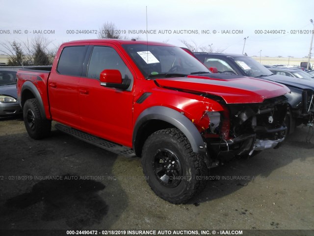 1FTFW1RG0JFB64166 - 2018 FORD F150 RAPTOR BLACK photo 1