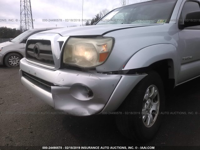 5TEMU52N26Z180442 - 2006 TOYOTA TACOMA DOUBLE CAB LONG BED SILVER photo 6