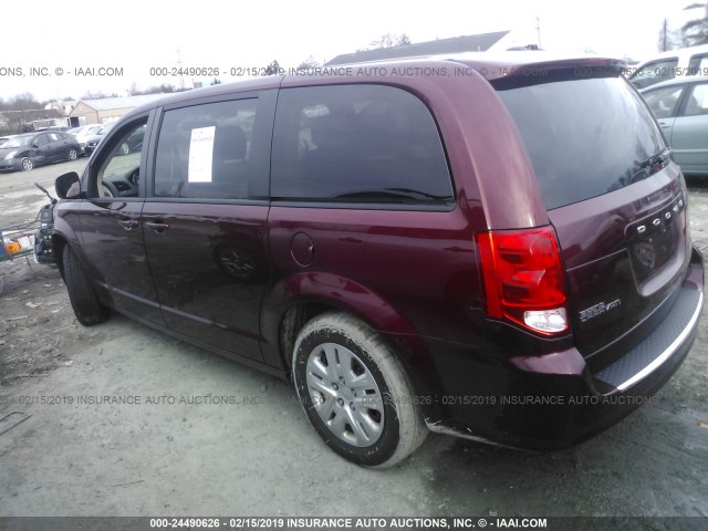 2C4RDGBG6JR188206 - 2018 DODGE GRAND CARAVAN SE MAROON photo 3