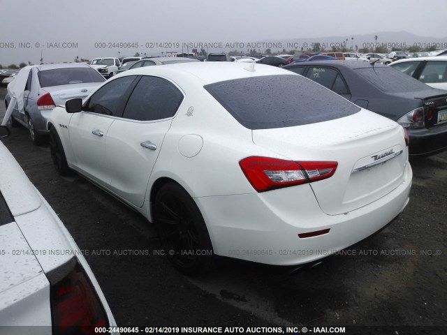 ZAM57XSA2E1078860 - 2014 MASERATI GHIBLI WHITE photo 3