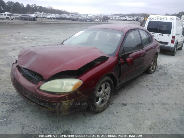 1FAFP55U41A148541 - 2001 FORD TAURUS SES RED photo 2