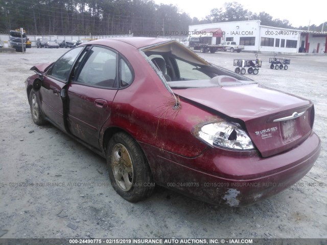 1FAFP55U41A148541 - 2001 FORD TAURUS SES RED photo 3