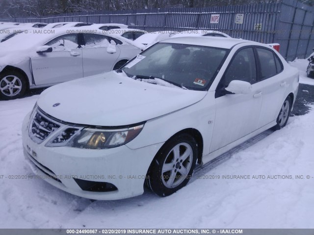 YS3FA4CY8B1309608 - 2011 SAAB 9-3 2.0T WHITE photo 2