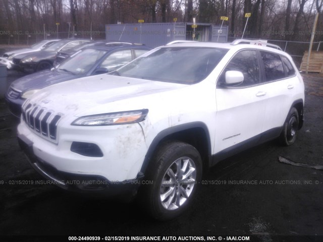 1C4PJMDS8FW636508 - 2015 JEEP CHEROKEE LIMITED WHITE photo 2