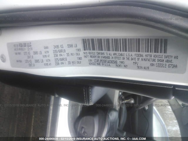 1C4PJMDS8FW636508 - 2015 JEEP CHEROKEE LIMITED WHITE photo 9