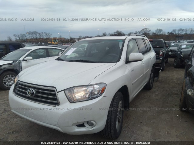 JTEES43AX92150772 - 2009 TOYOTA HIGHLANDER SPORT WHITE photo 2