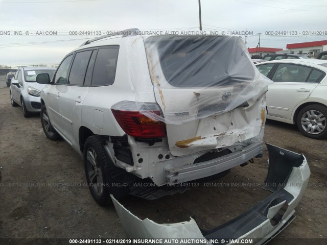 JTEES43AX92150772 - 2009 TOYOTA HIGHLANDER SPORT WHITE photo 3