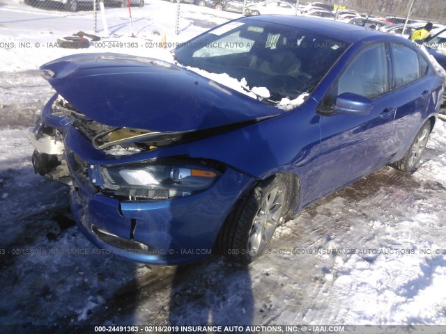 1C3CDFBB4ED861754 - 2014 DODGE DART SXT BLUE photo 2