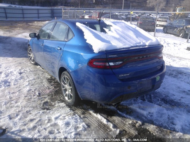 1C3CDFBB4ED861754 - 2014 DODGE DART SXT BLUE photo 3