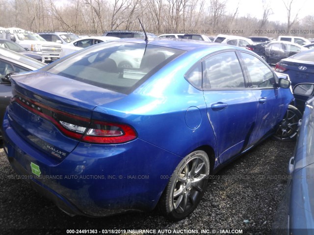 1C3CDFBB4ED861754 - 2014 DODGE DART SXT BLUE photo 4