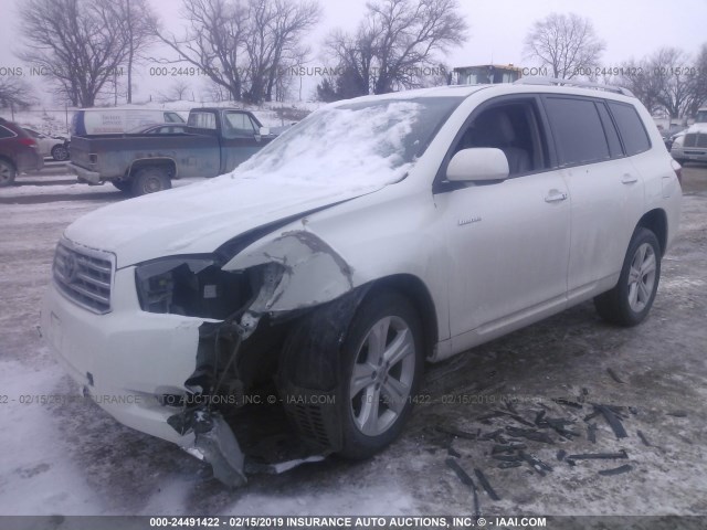 JTEDK3EH4A2165840 - 2010 TOYOTA HIGHLANDER LIMITED WHITE photo 2