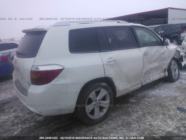 JTEDK3EH4A2165840 - 2010 TOYOTA HIGHLANDER LIMITED WHITE photo 4