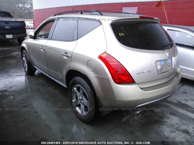 JN8AZ08T45W327177 - 2005 NISSAN MURANO TAN photo 3