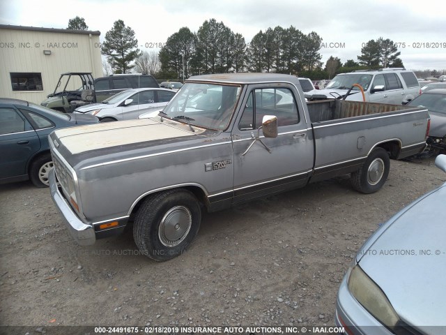 1B7FD14T7ES235922 - 1984 DODGE D-SERIES D150 SILVER photo 2