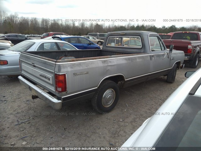 1B7FD14T7ES235922 - 1984 DODGE D-SERIES D150 SILVER photo 4