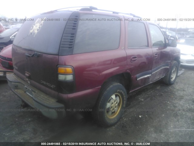 1GNEK13T71J271734 - 2001 CHEVROLET TAHOE K1500 RED photo 4