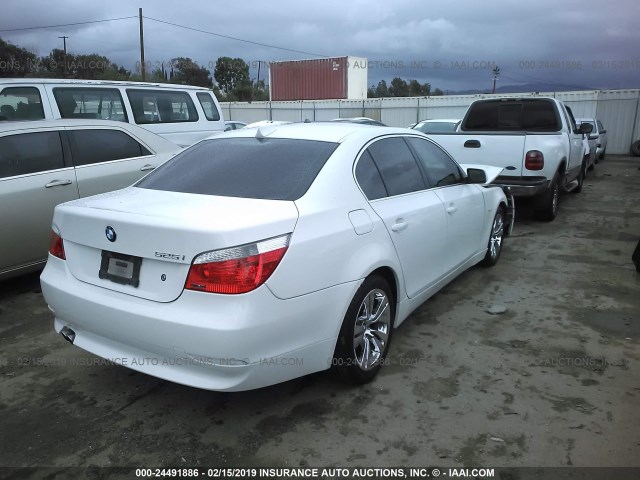 WBANE53567CW65146 - 2007 BMW 525 I WHITE photo 4