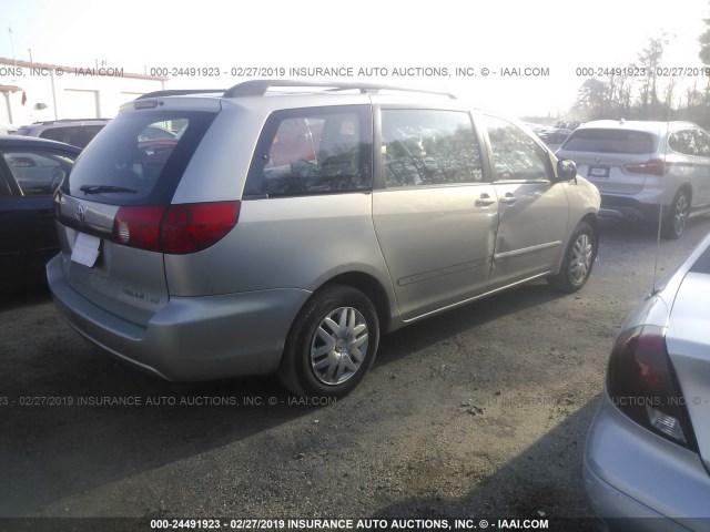 5TDZK23C98S153262 - 2008 TOYOTA SIENNA CE/LE SILVER photo 4