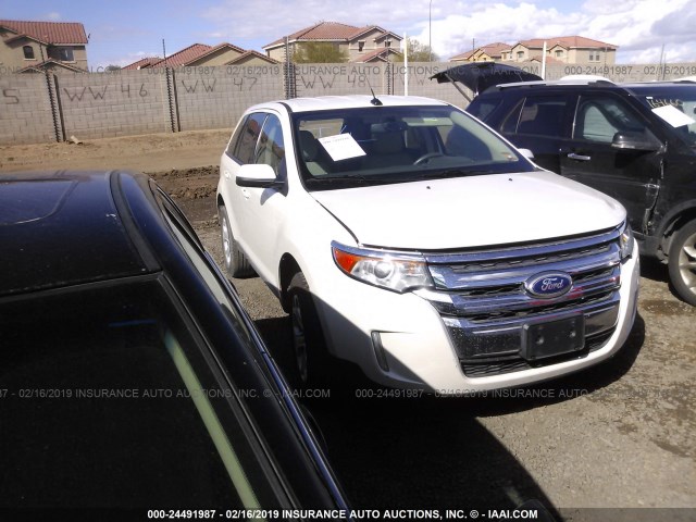 2FMDK3JC3EBA95810 - 2014 FORD EDGE SEL WHITE photo 1