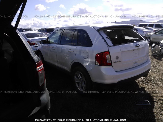 2FMDK3JC3EBA95810 - 2014 FORD EDGE SEL WHITE photo 3